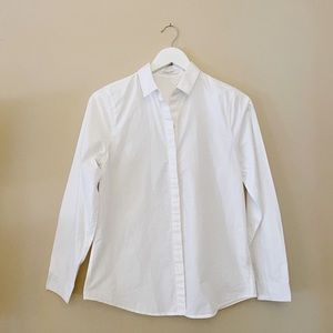 Everlane white cotton button down top